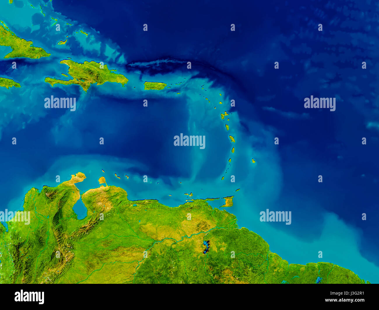 Caribbean Highlighted In Red On Physical Map 3D Illustration Elements Caribbean Highlighted In Red On Physical Map 3d Illustration Elements J3G2R1