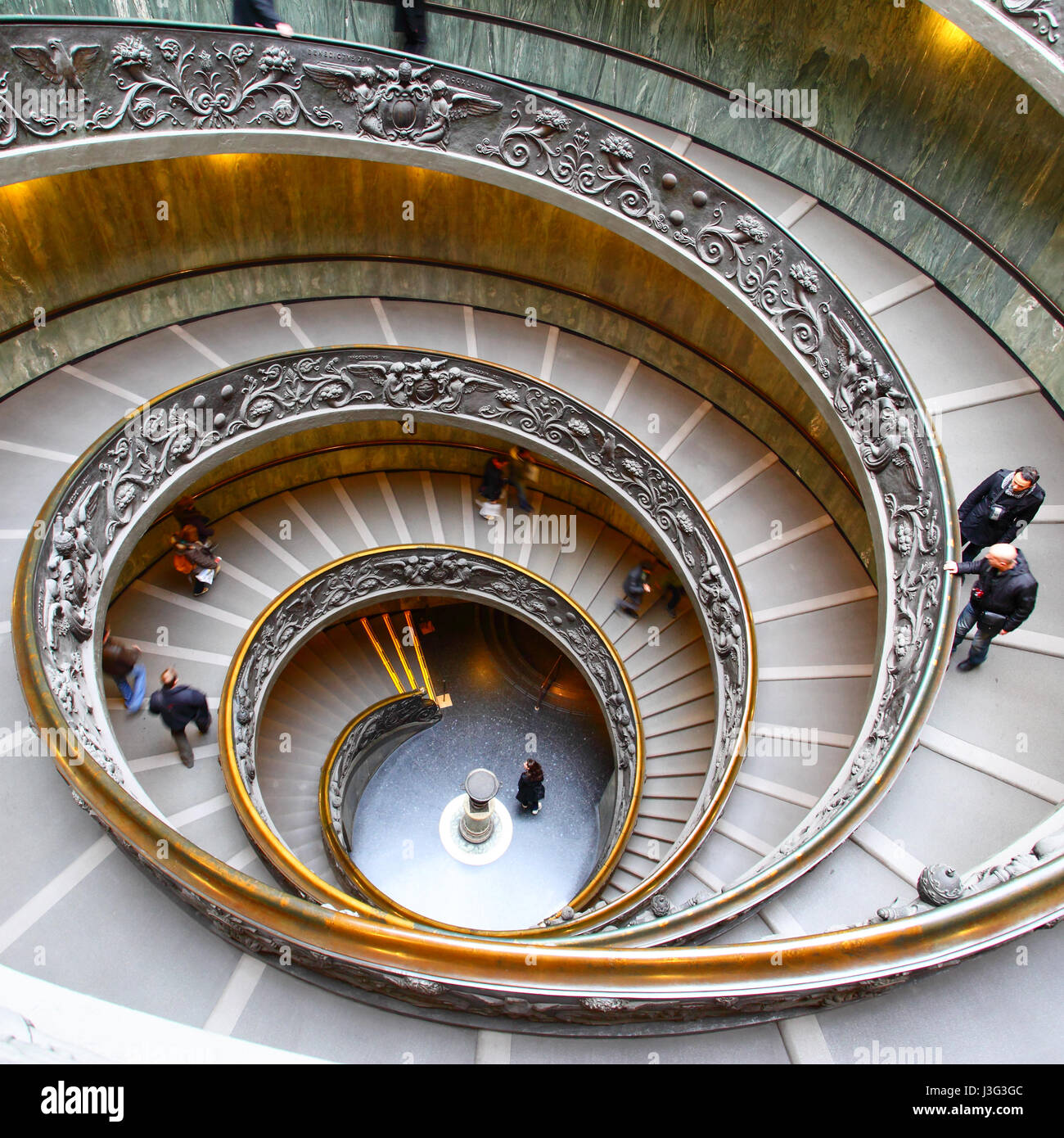 Vatican - January 19, 2011: Spiral staircase in the Vatican Museum Stock Photo