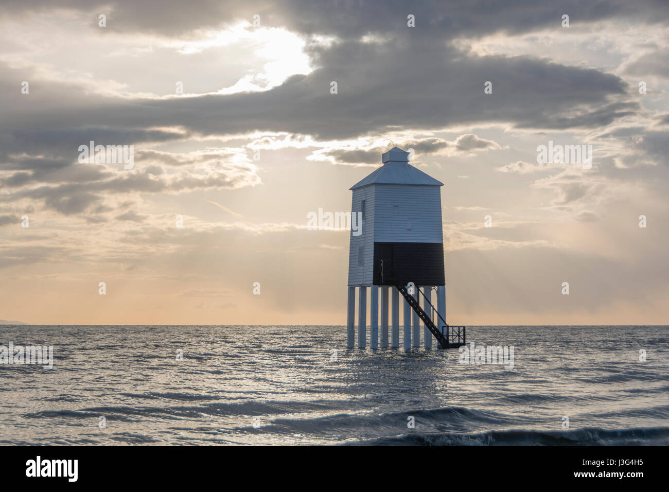 The lower stilted lighthouse at Burnham on sea, Somerset Stock Photo