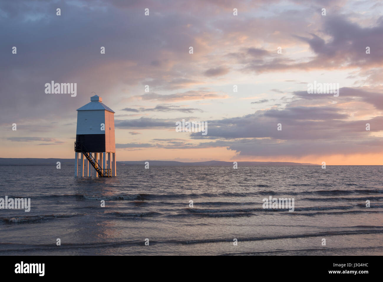 The lower stilted lighthouse at Burnham on sea, Somerset Stock Photo