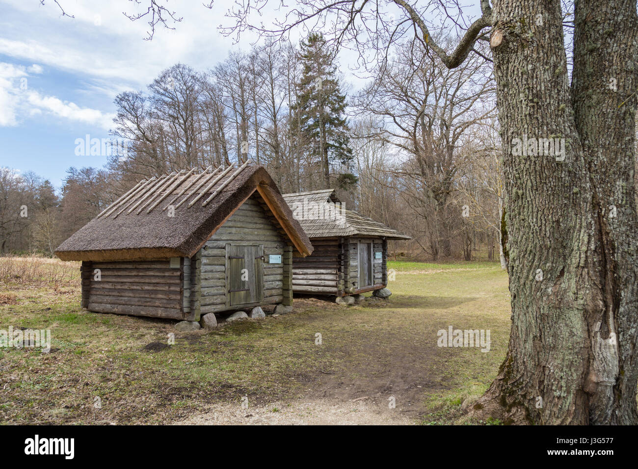 Tallinn, Estonia. Agricultural buildings of wood and stone with