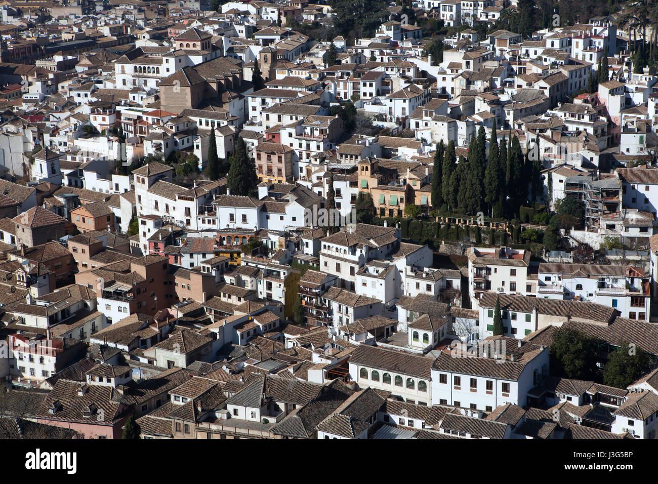 El Albayzin district in Granada, Andalusia, Spain, pictured from the ...