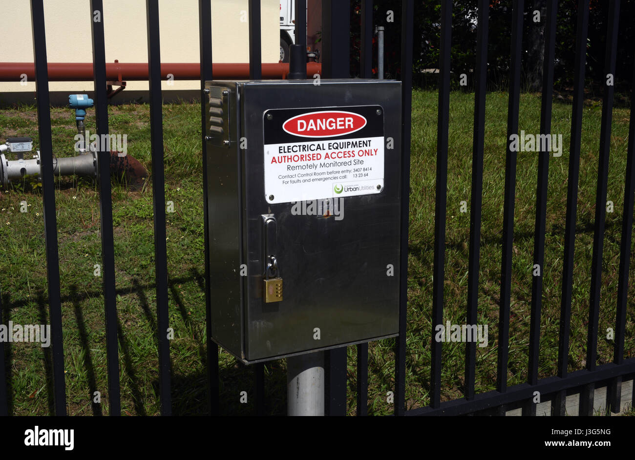 Brisbane, Australia Urban Utilities electrical distribution box at