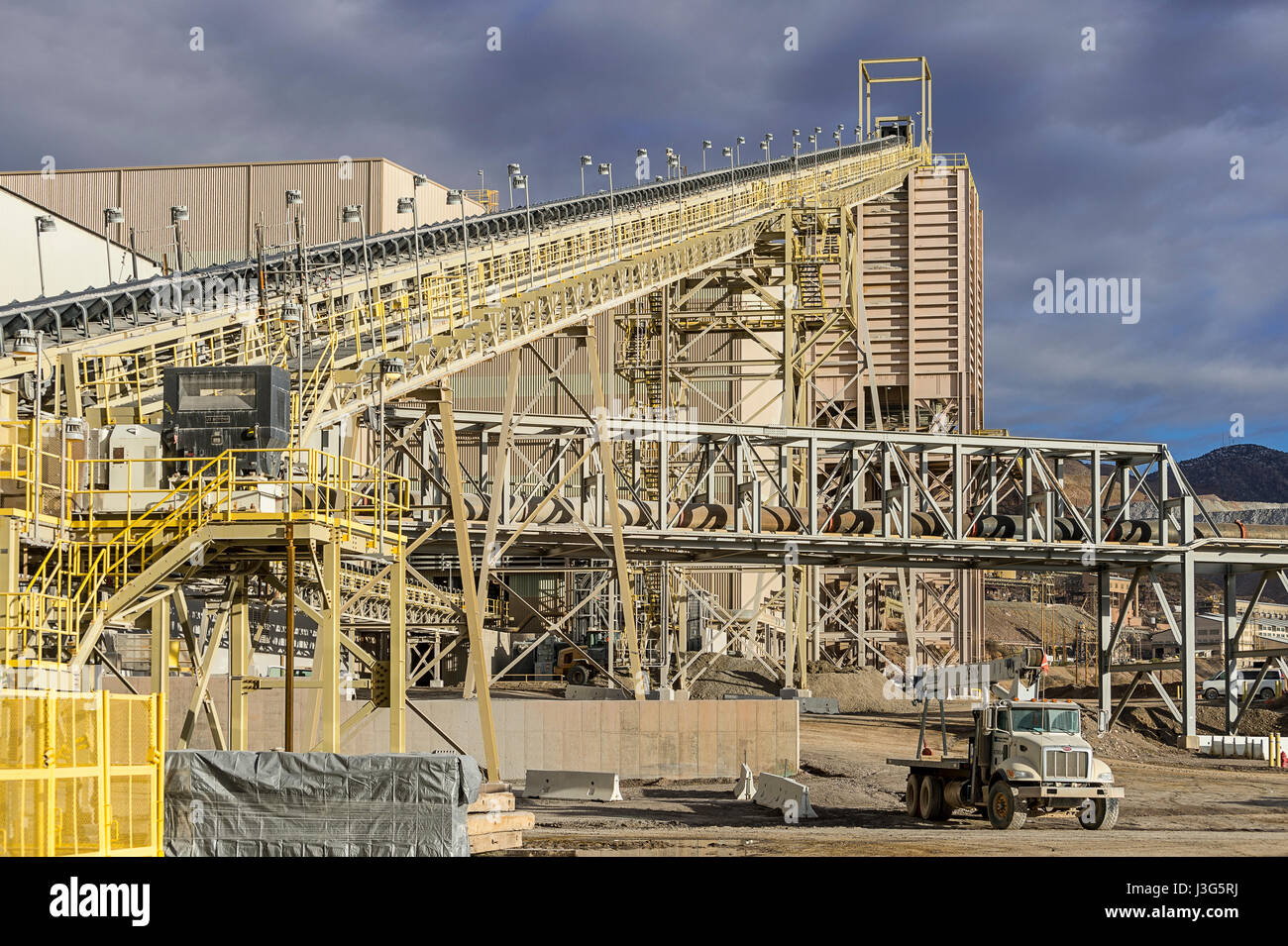 Conveyor Belts, Copper Mine, Arizona USA Stock Photo