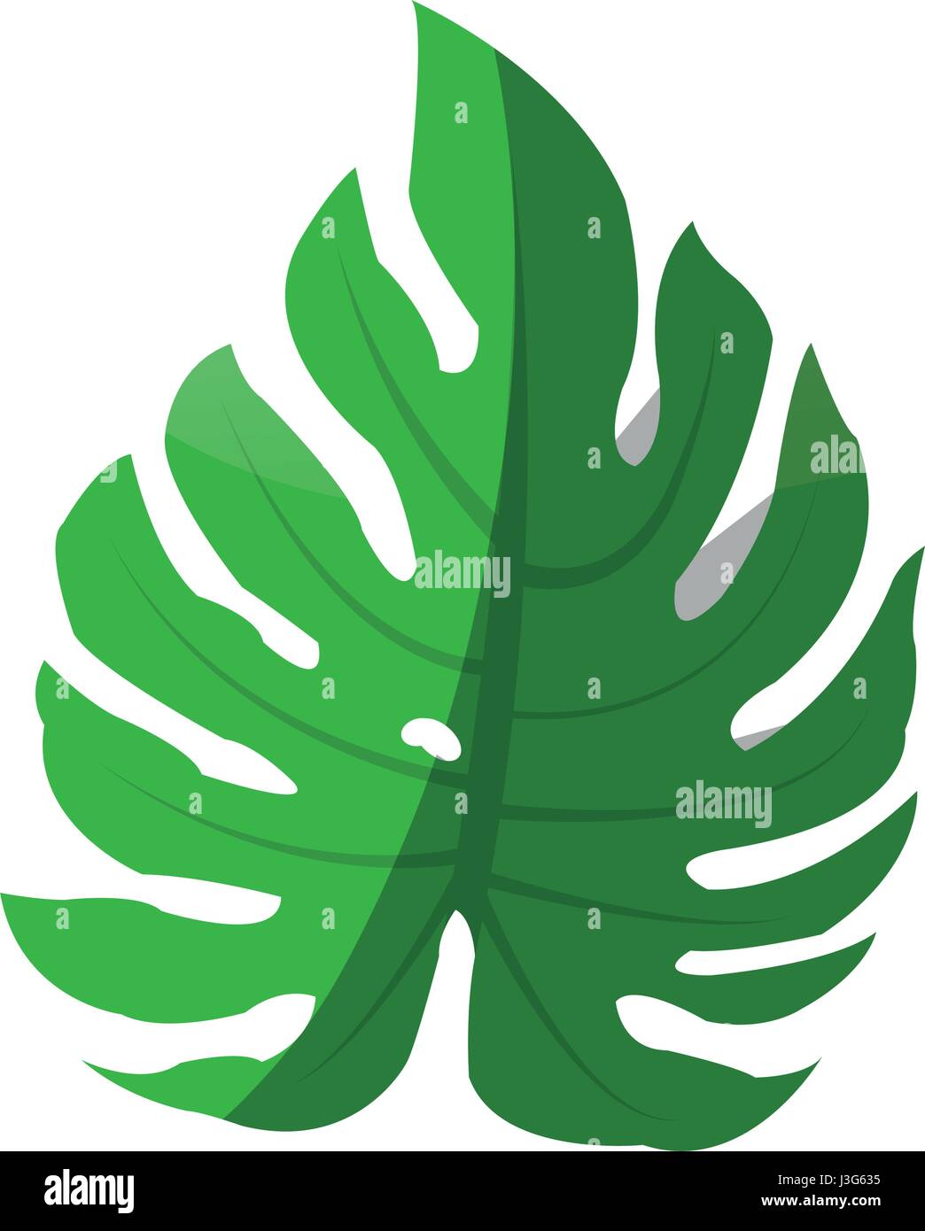 green textured leaf icon image Stock Vector