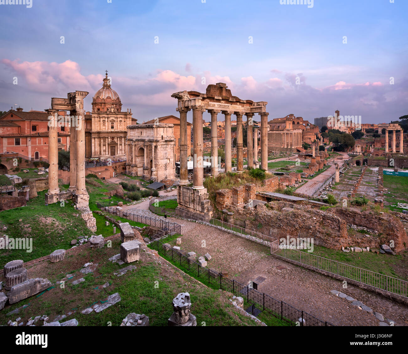 Roman Forum (Foro Romano) in the Evening, Rome, Italy Stock Photo Alamy