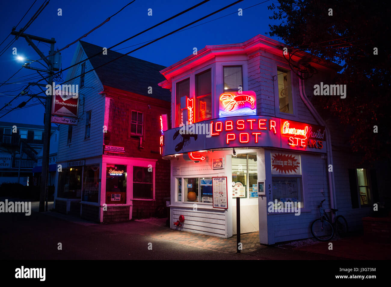 View at Provincetown city to theLobster Pot restaurant Stock Photo Alamy