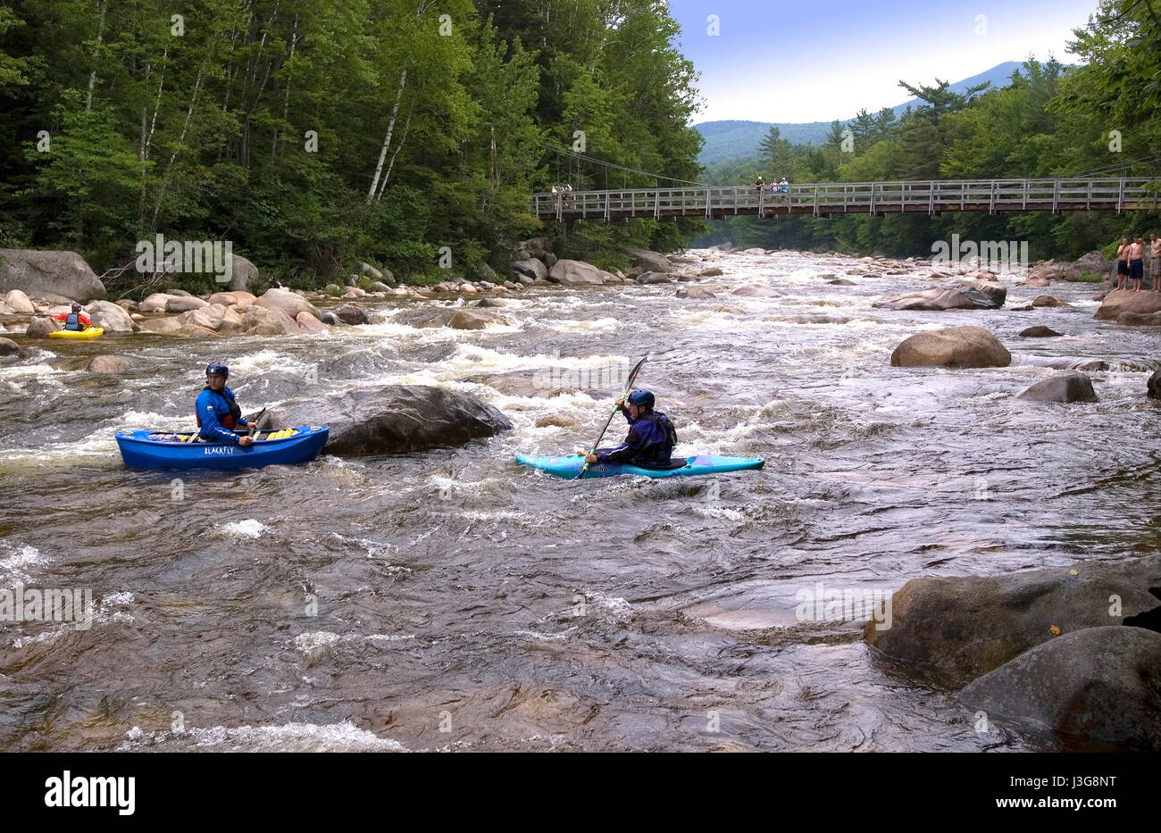 A raging river at Lincoln Woods - White Mountains National Forest, Lincoln, New Hampshire, USA Stock Photo