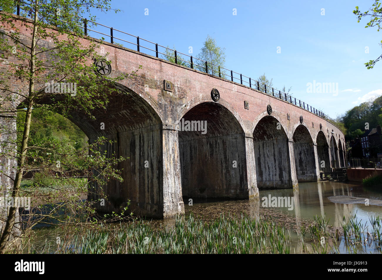 Victorian brick railway viaduct at Coalbrookdale in Shropshire UK Stock Photo