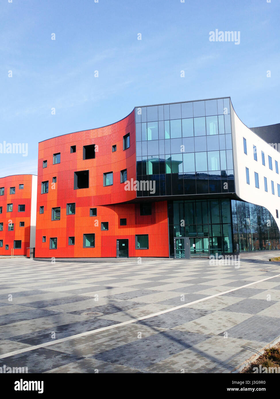 Pauls Stradins Clinical University Hospital, New Block A. April 28,2017. Leading multi-functional university hospital in Latvia. Modern hospital. Stock Photo