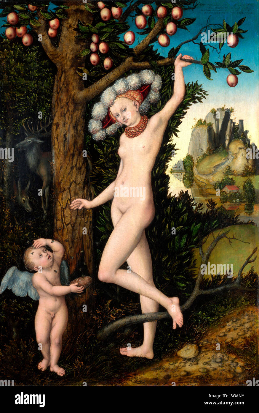 Cupid complaining to Venus - Lucas Cranach the Elder - 1525 Stock Photo