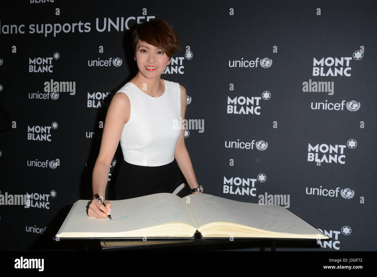 Montblanc for UNICEF collection launch and gala dinner at the New York Public Library - Arrivals Featuring: Gigi Leung Where: New York, United States When: 03 Apr 2017 Stock Photo