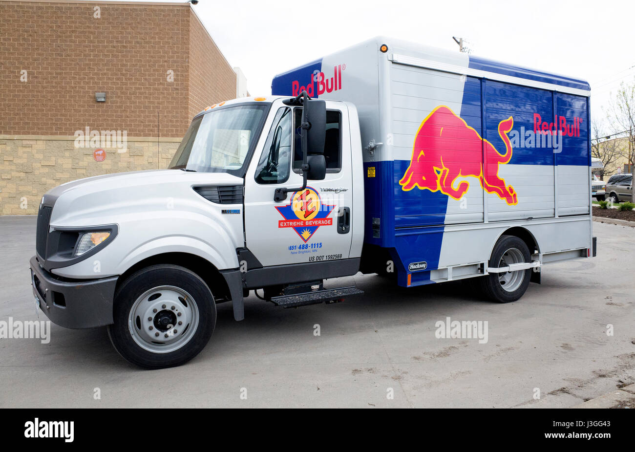 Red Bull energy drink delivery truck. St Paul Minnesota MN Stock -