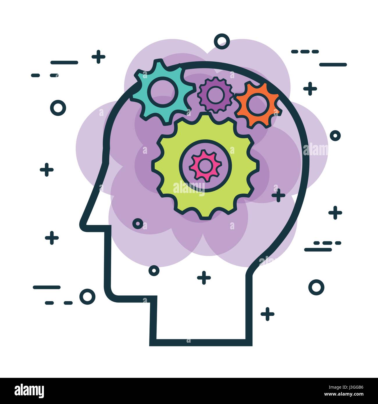 creative profile and brain Stock Vector Image & Art - Alamy