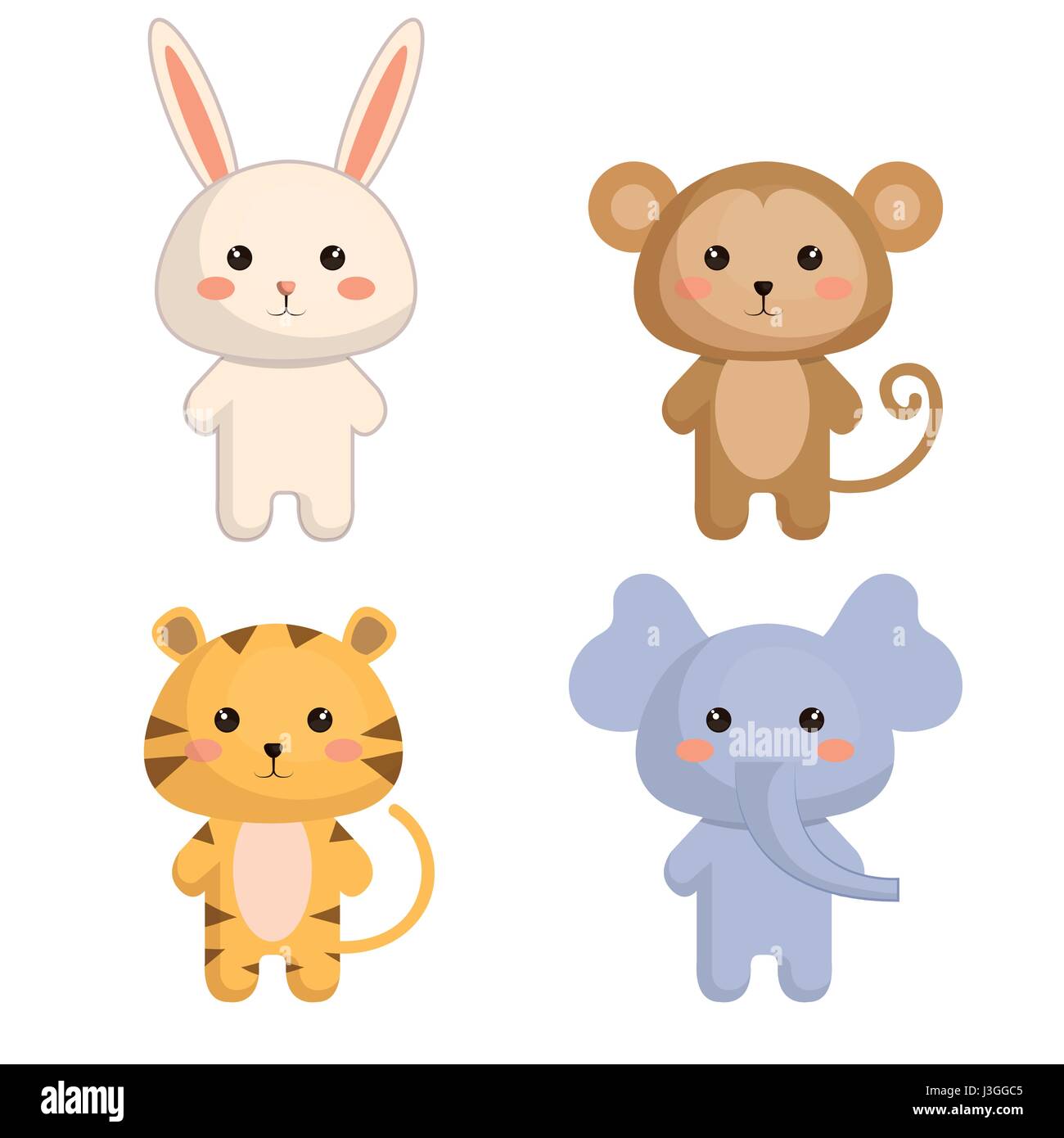 cute and tenders animals Stock Vector