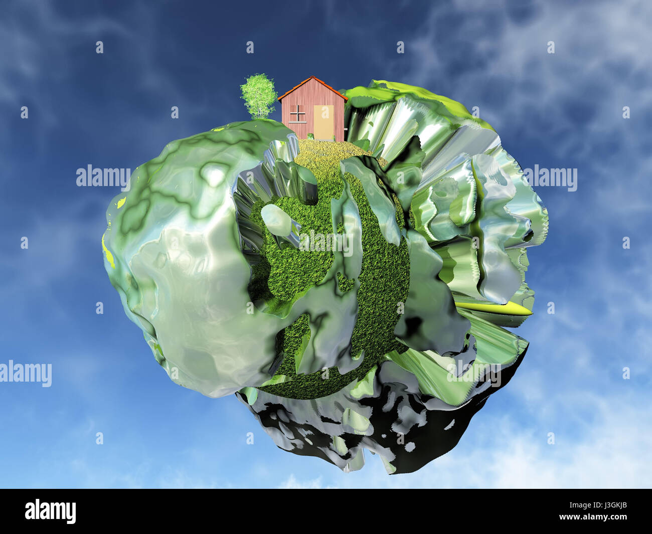 little house on a planet Stock Photo - Alamy