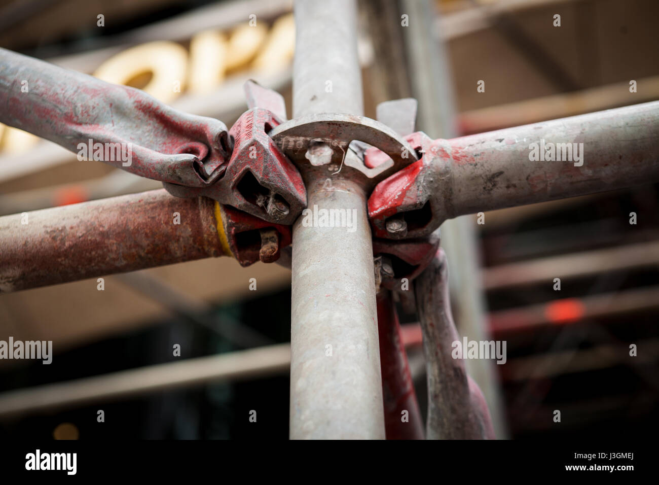 Connected steel frames Stock Photo