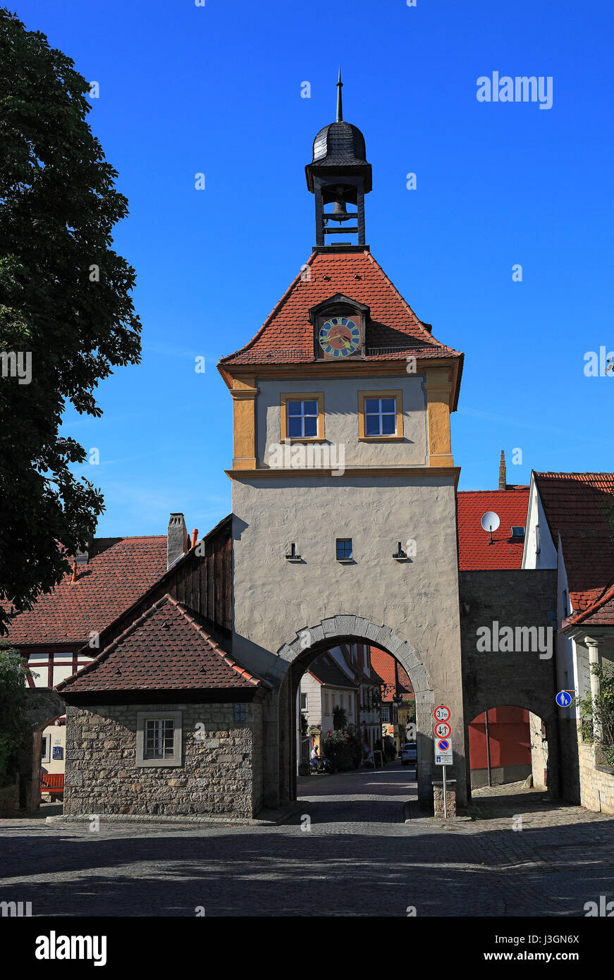 Deutschland, Unterfranken, Marktgemeinde Sommerhausen, das Ochsenfurter Tor, Stock Photo
