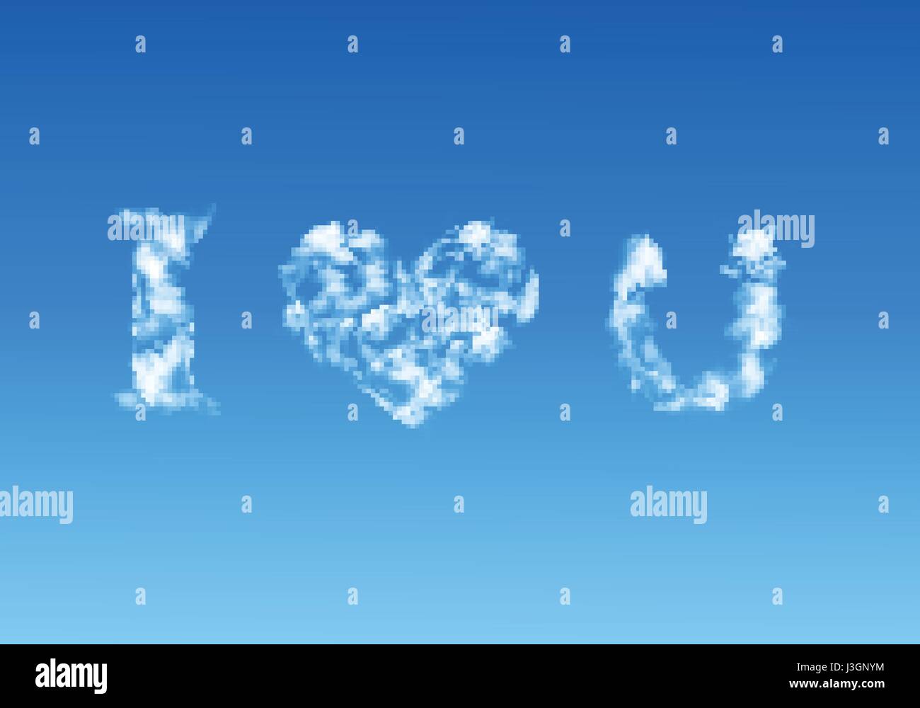 heart shaped cloud in blue sky Stock Vector Image & Art - Alamy