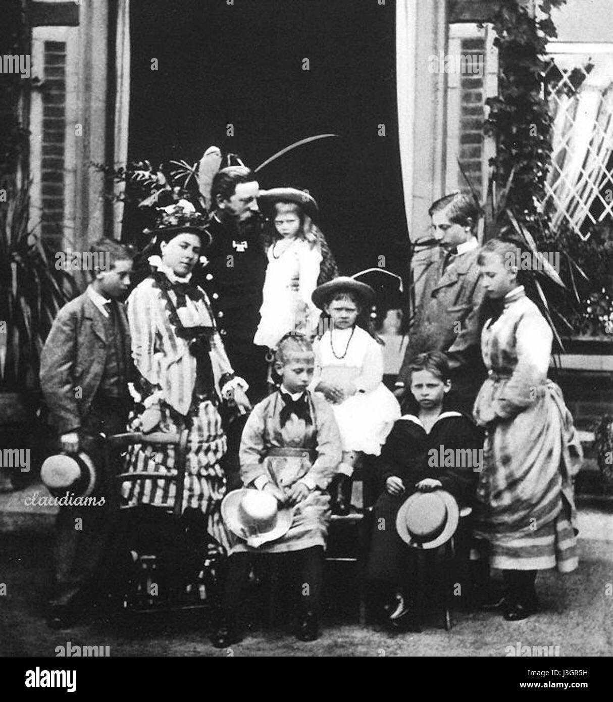 Frederick III, German Emperor with his wife and their children Stock Photo