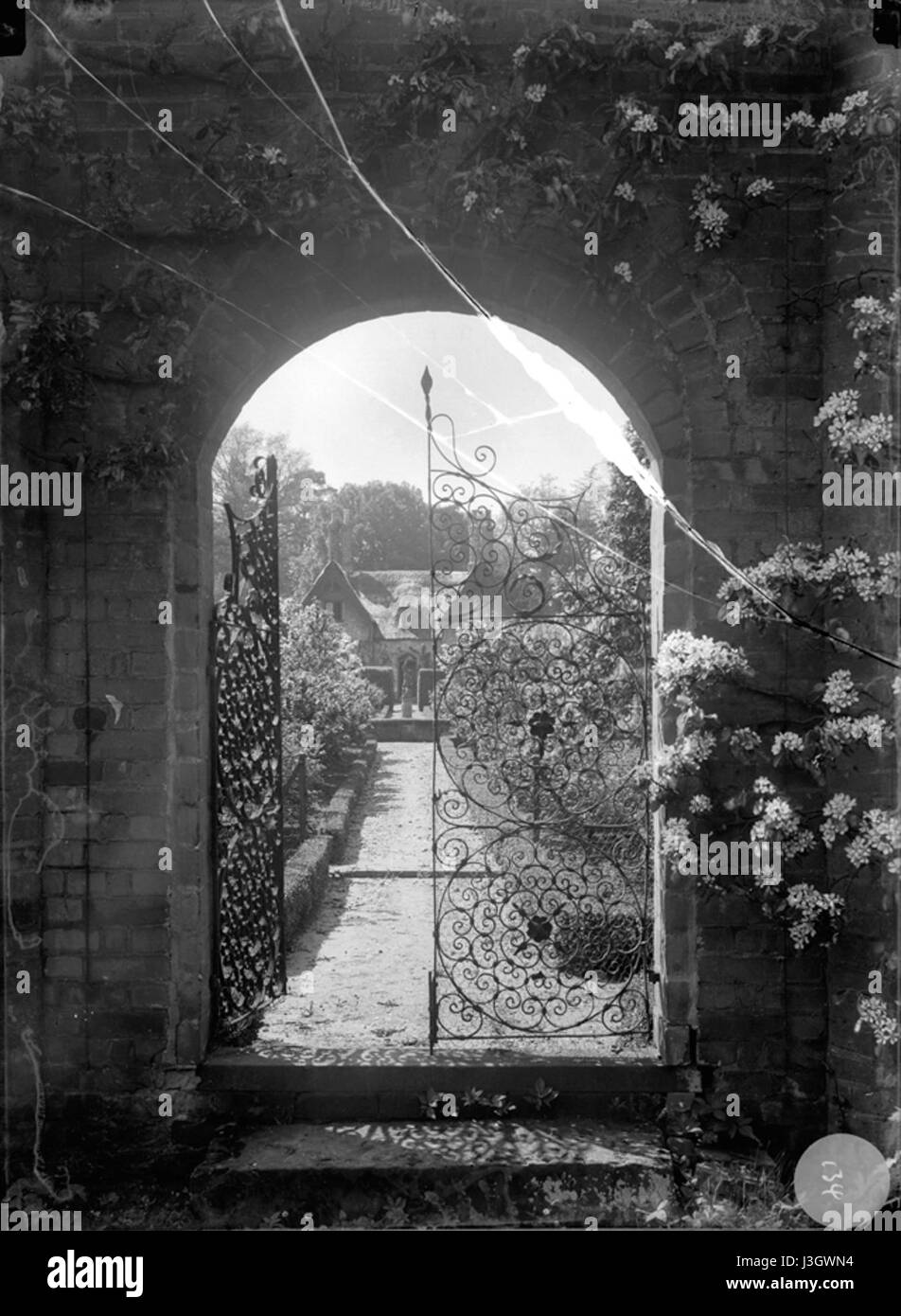 Gateway and garden Hardwick House Hawstead Suffolk England Stock Photo