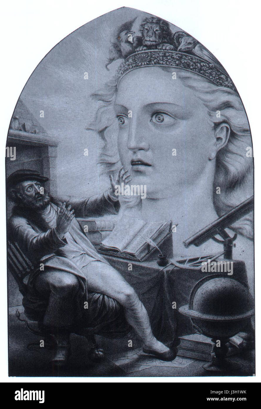 A depiction of Faust with the Earth Spirit, a character from Johann ...