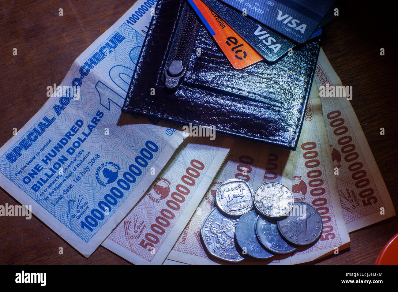 Wallet with notes of Zimbabwe billion dollars Stock Photo Alamy