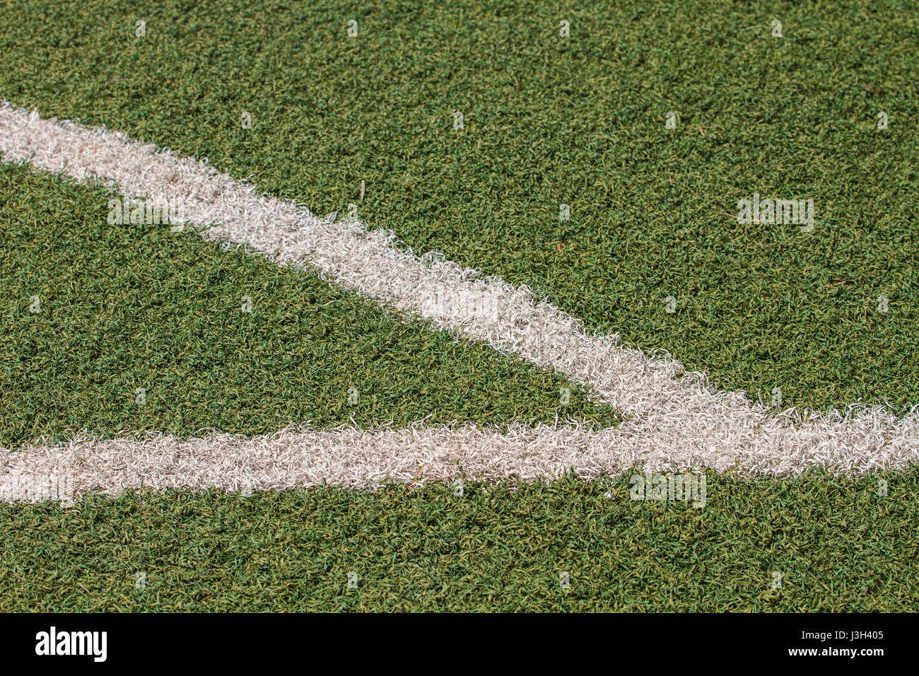 White stripe on the green soccer field from top view Stock Photo Alamy