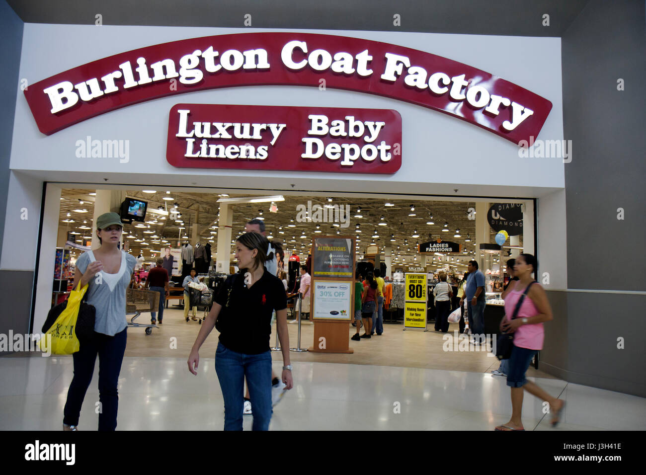 Miami Florida,Dolphin Mall,Burlington Coat Factory,outlet store,adult  adults woman women female lady,shopping shopper shoppers shop shops market  marke Stock Photo - Alamy