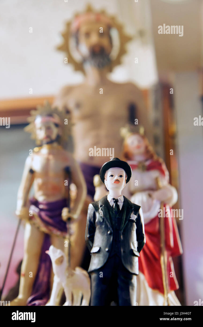 Miami Florida,Flagler Street,store window,religious statue,icon,Saint