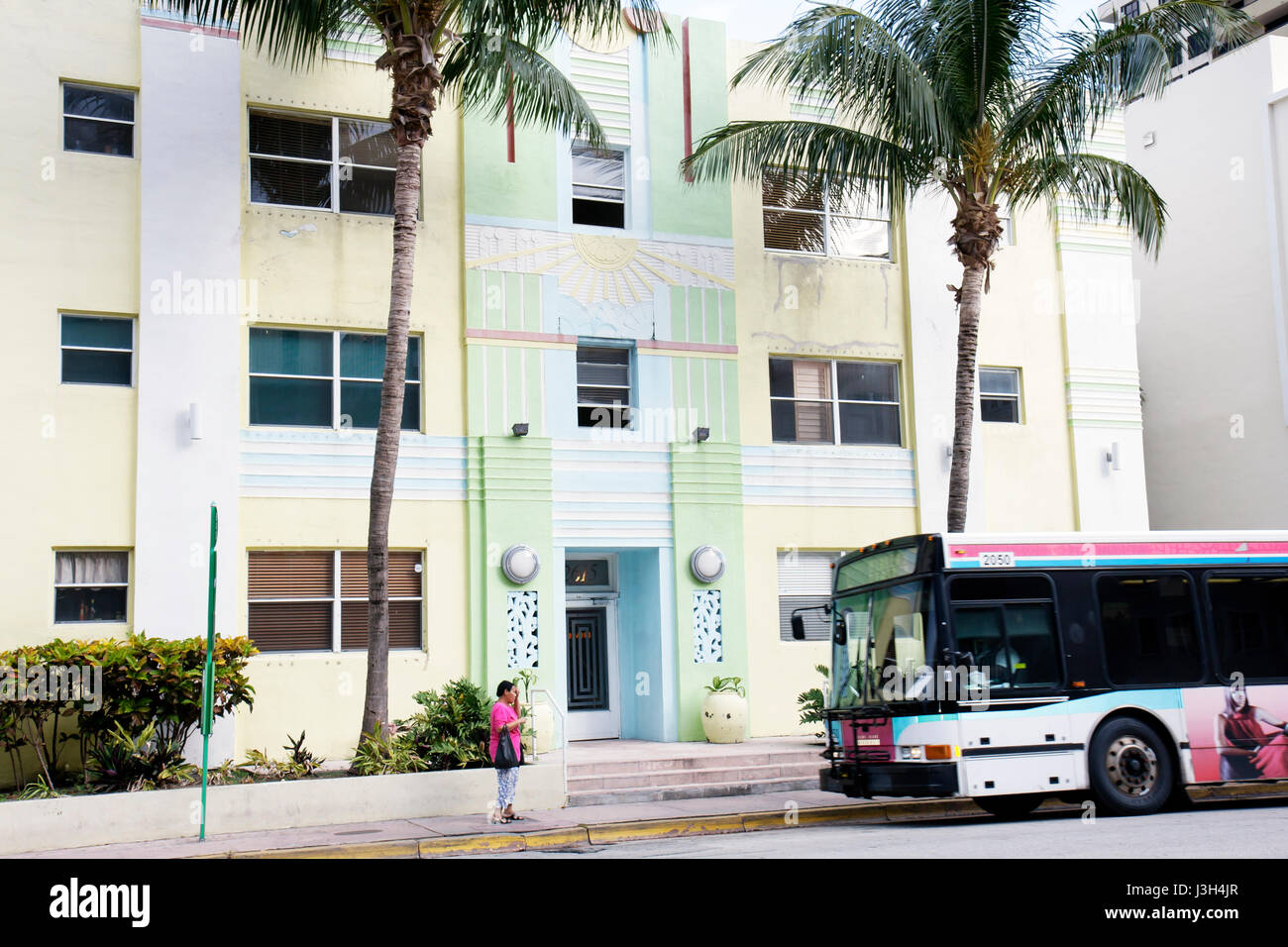 Miami Beach Florida,Collins Avenue,Art Deco building,entrance,front