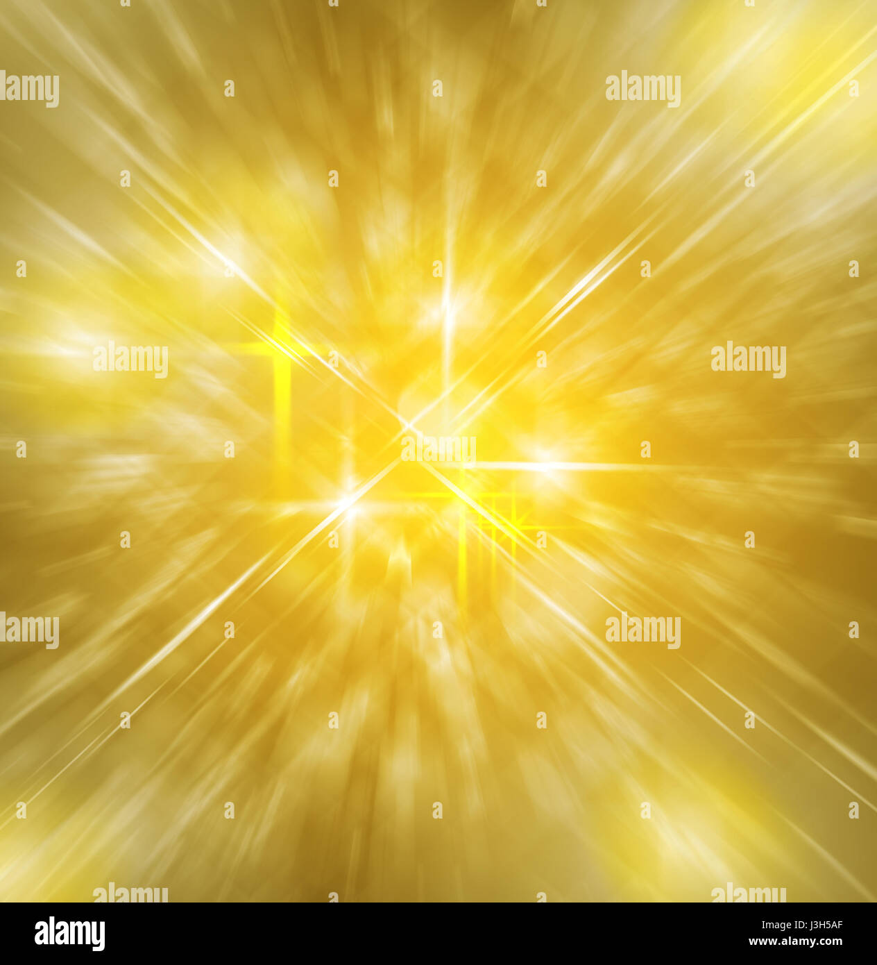 Background of golden divine light with crosses and stars Stock Photo - Alamy