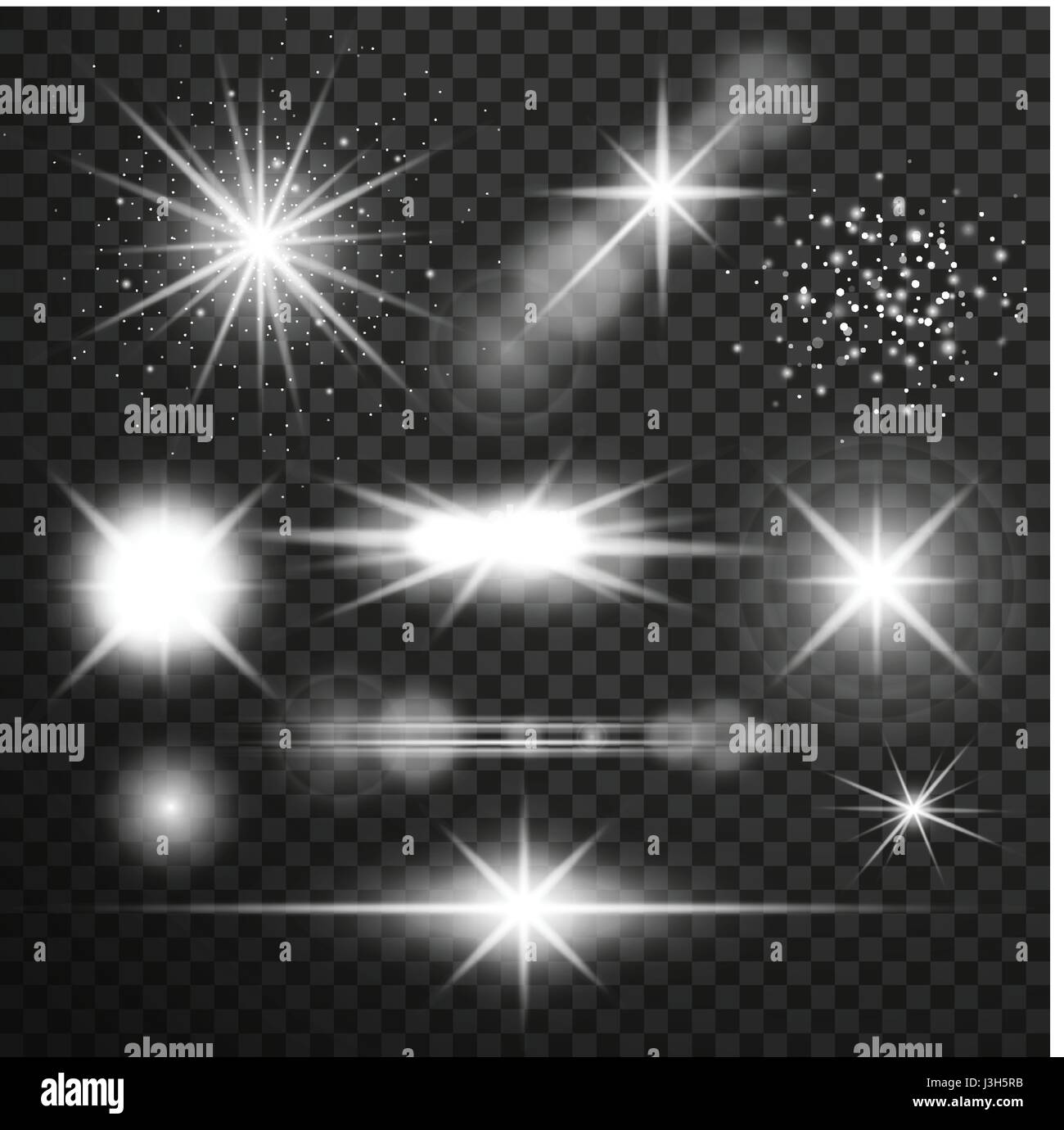Transparent glow light effect. Star burst with sparkles.lens flares
