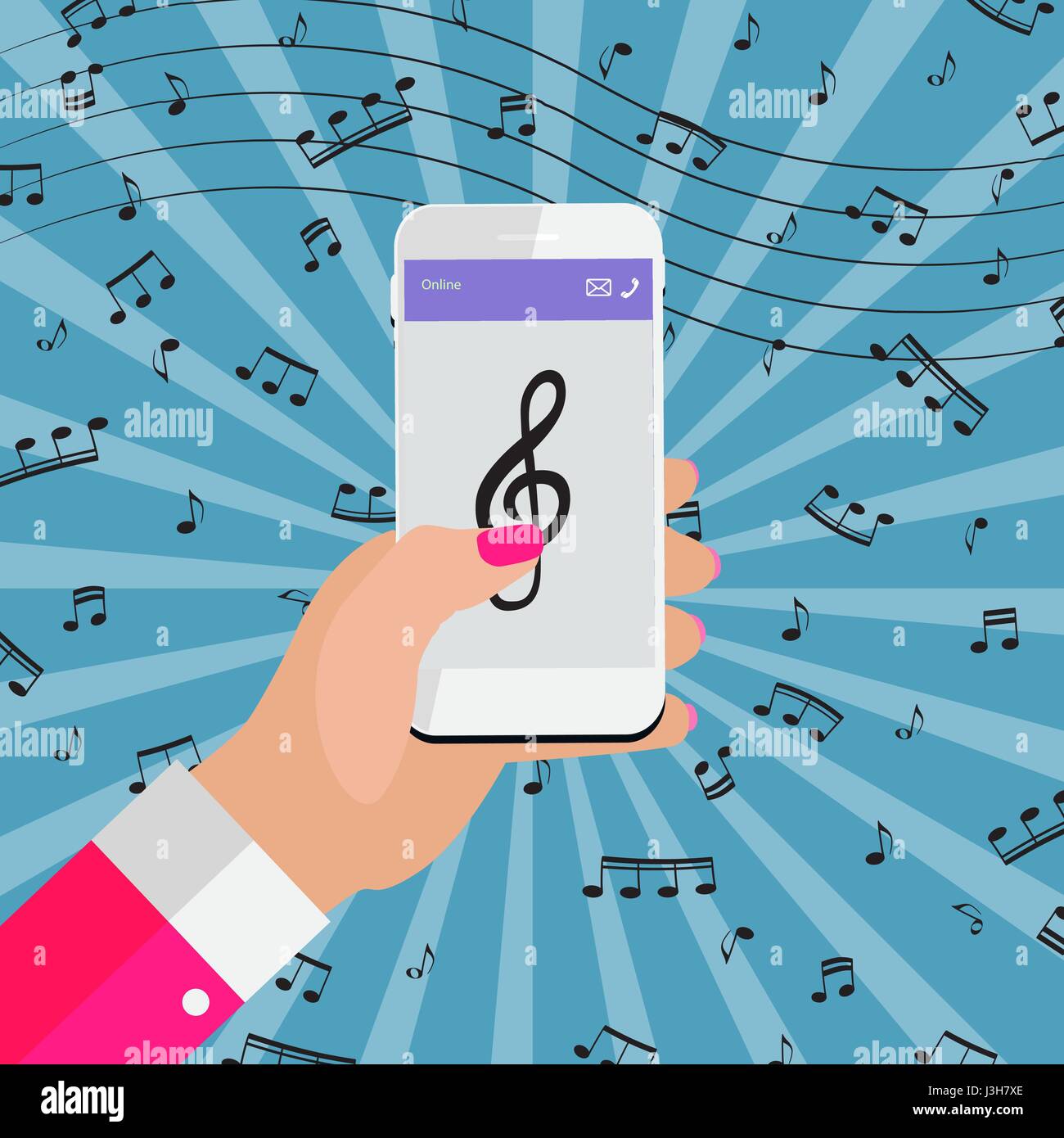 Playing music on your smartphone online from Vector