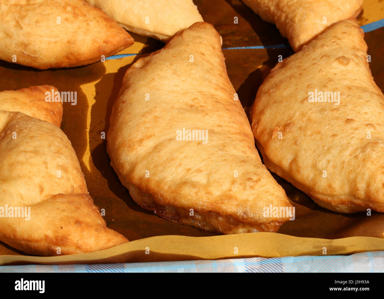 Deatil of italian stuffed fried bread called Panzerotti or Pizza Puff ...