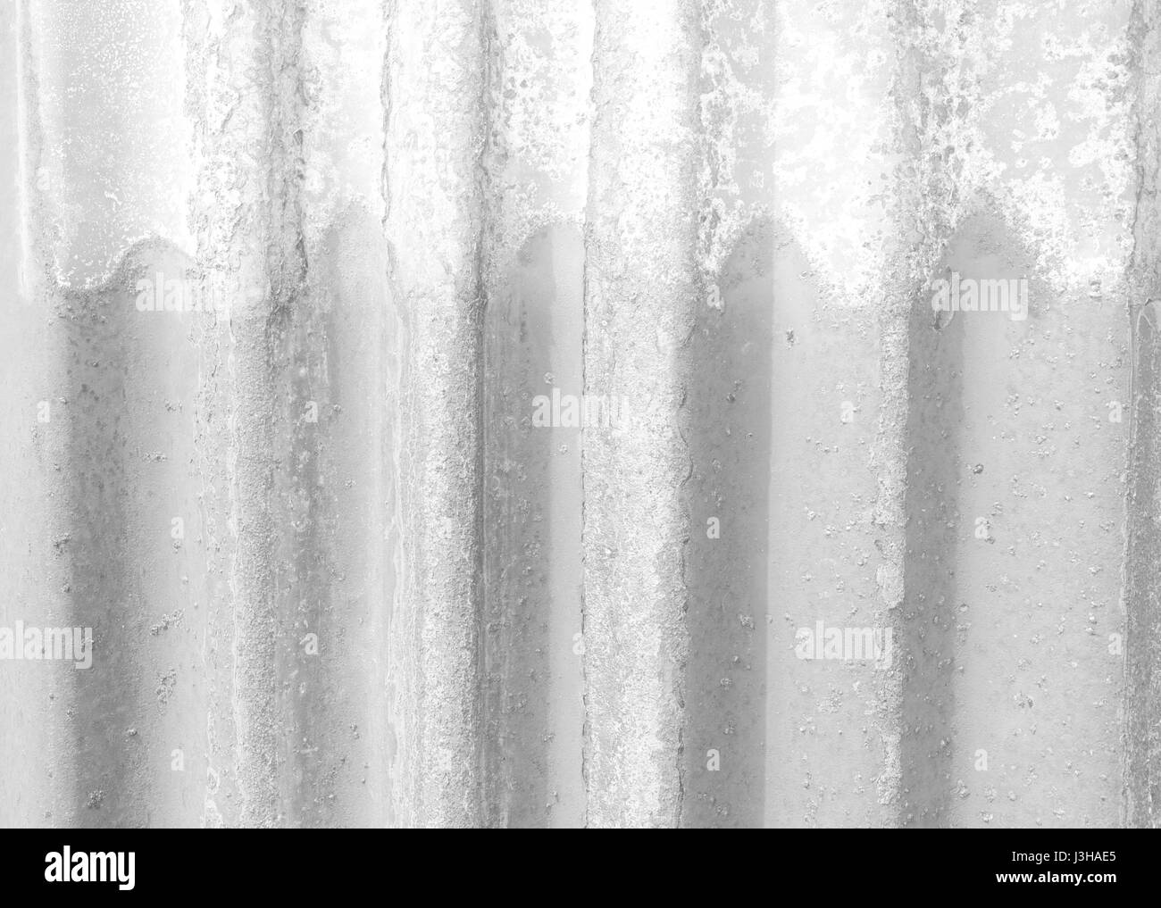 White Stain Zinc Wall Texture Background. Stock Photo