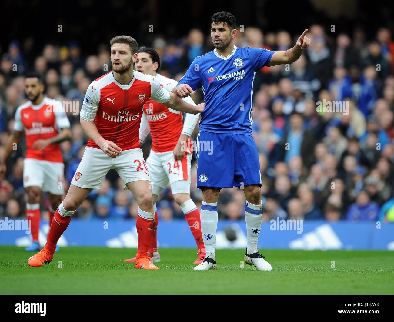 Diego Costa Of Chelsea Is Chal Chelsea V Arsenal Stamford Bridge Stock Photo Alamy