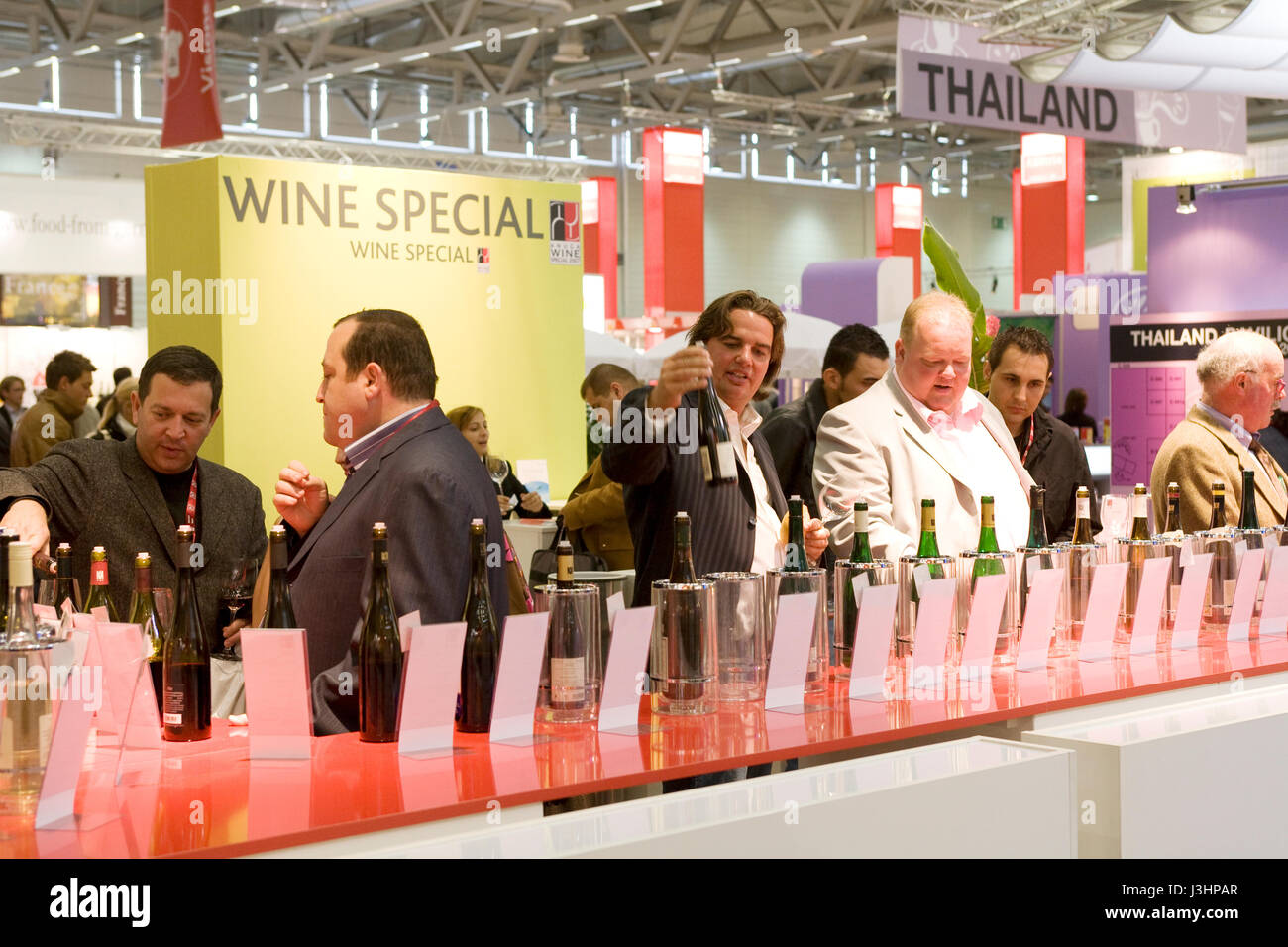 Germany, Cologne, the ANUGA food and beverages trade fair at the exhibition center in the district Deutz, tasting of wines. Stock Photo