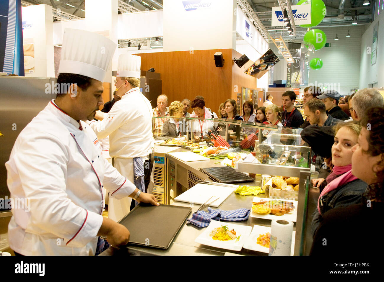 Germany, Cologne, the ANUGA food and beverages trade fair at the exhibition center in the district Deutz, cooking show. Stock Photo