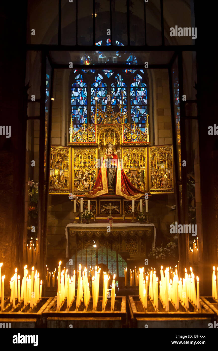 NLD, Netherlands, Maastricht, statue of the Virgin Mary in the Basilica of Our Lady Star of the Sea. Stock Photo