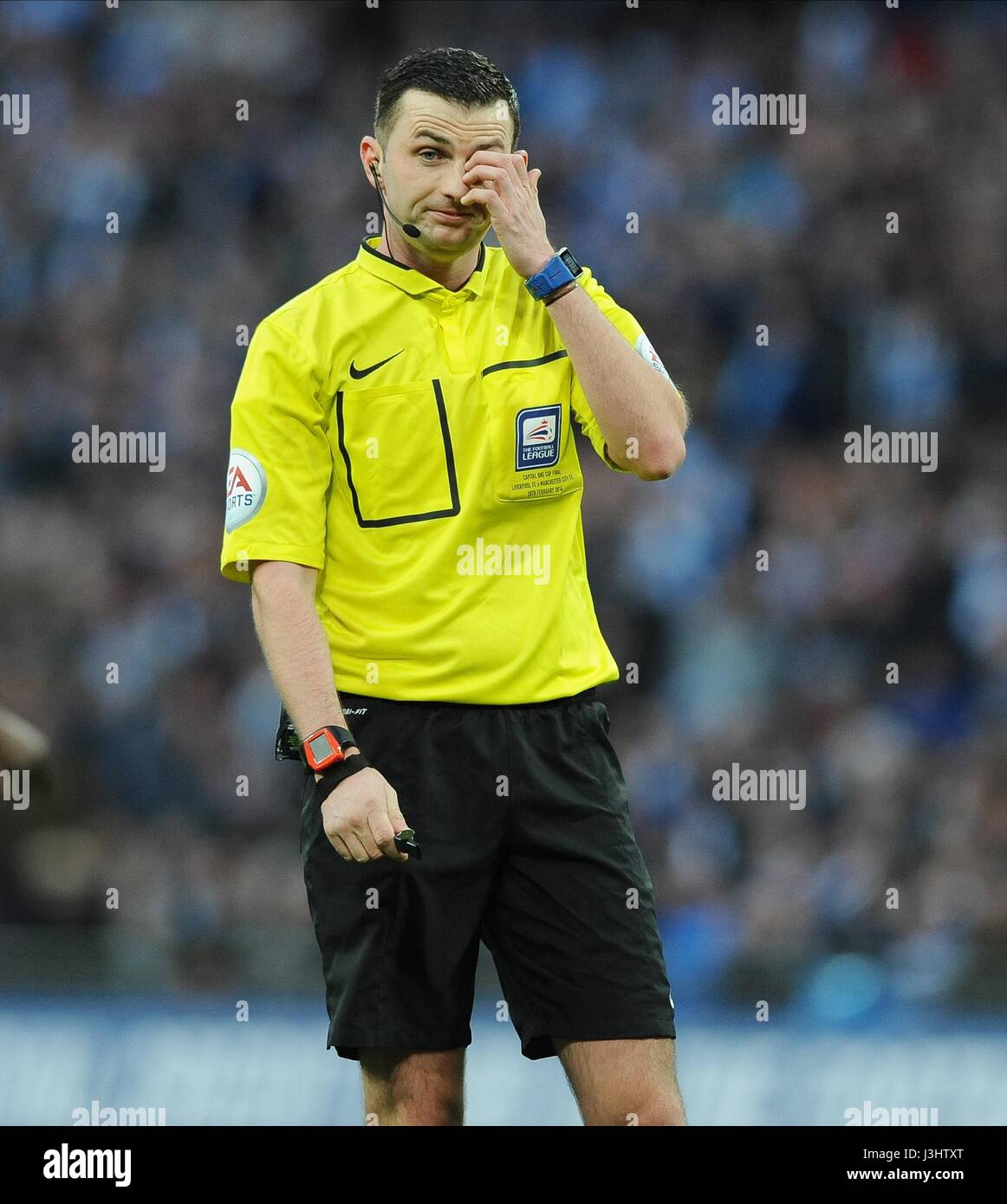 REFEREE MICHAEL OLIVER LIVERPOOL V MANCHESTER CITY WEMBLEY STADIUM