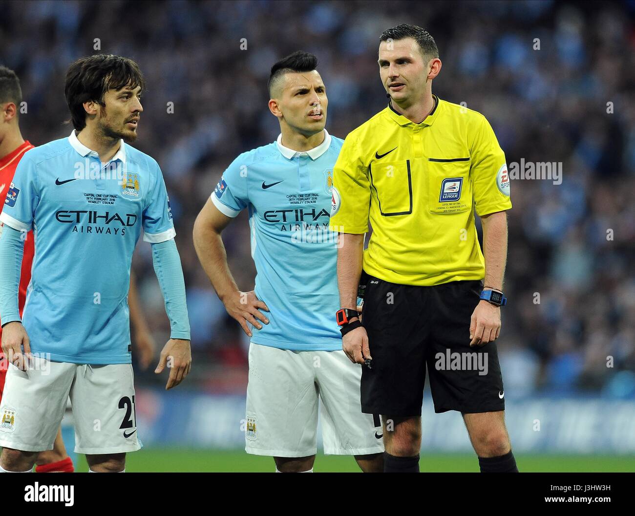 REFEREE MICHAEL OLIVER LIVERPOOL V MANCHESTER CITY WEMBLEY STADIUM