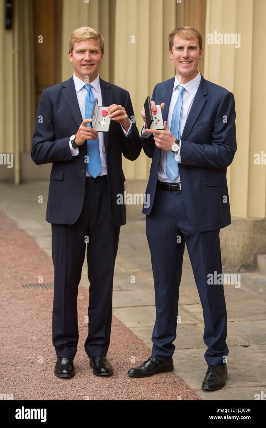 Rowers Constantine Louloudis (left) and Nash with their MBE