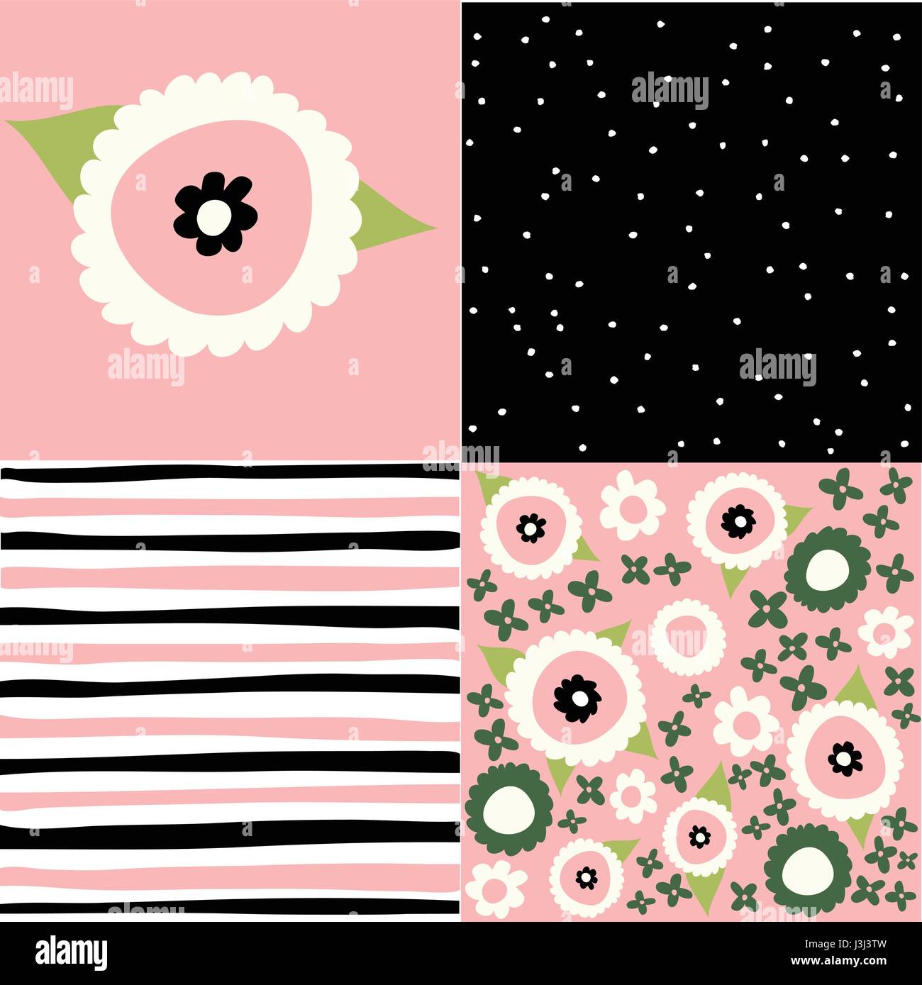 Seamless flower patterns Stock Vector Images - Alamy