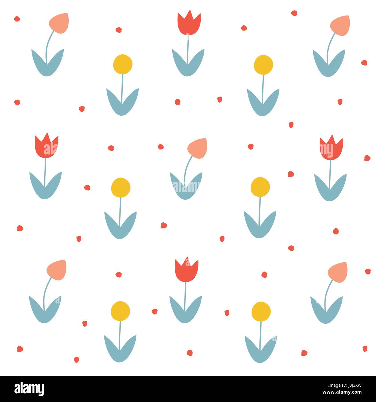 Seamless floral pattern with tulips Stock Vector Image & Art - Alamy