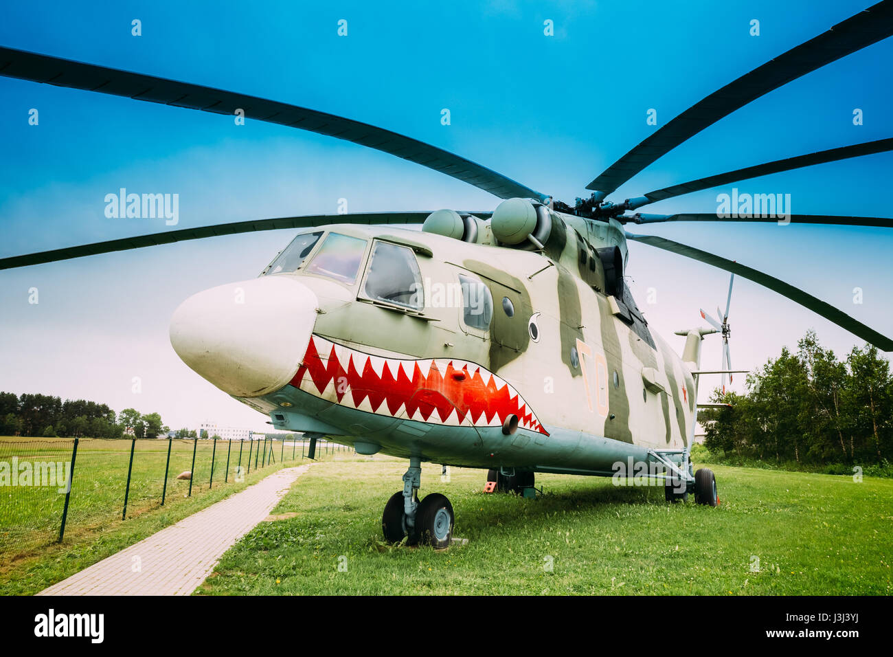 Russian Soviet multi-purpose transport helicopter. Stock Photo
