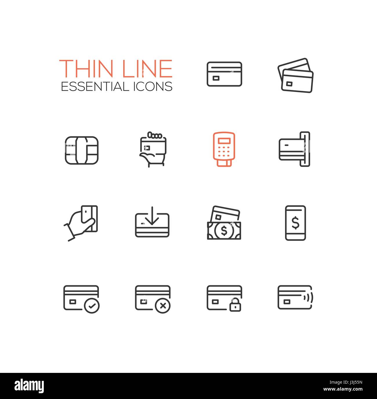 Finance - modern vector single thin line icons set Stock Vector Image ...