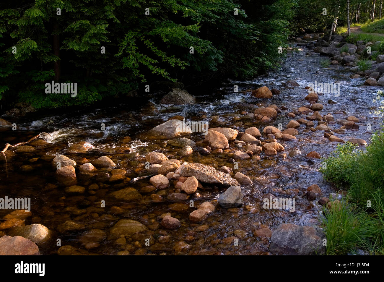 A stream passing through Waterville Valley, New Hampshire, USA Stock Photo