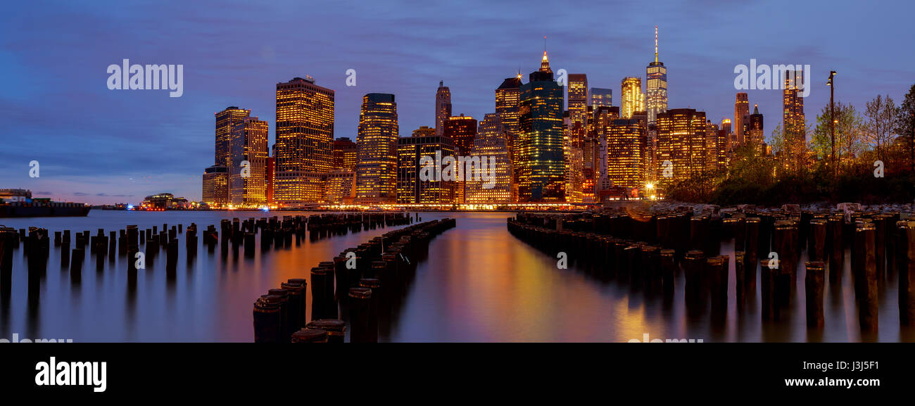 New York City Manhattan skyline with skyscrapers over Hudson River ...