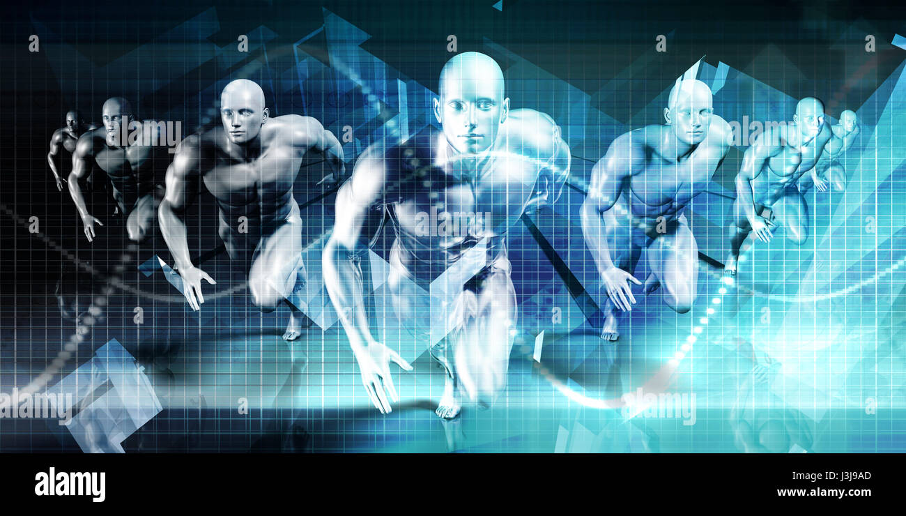 Racing to the Future as a Futuristic Concept Stock Photo - Alamy